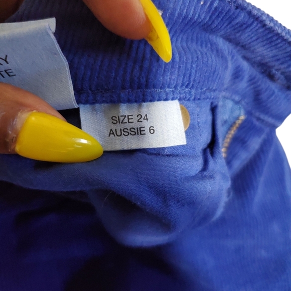 Rolla's Electric Blue Corduroy Straight High Rise Jeans / Pants Size 24 - Picture 9 of 11